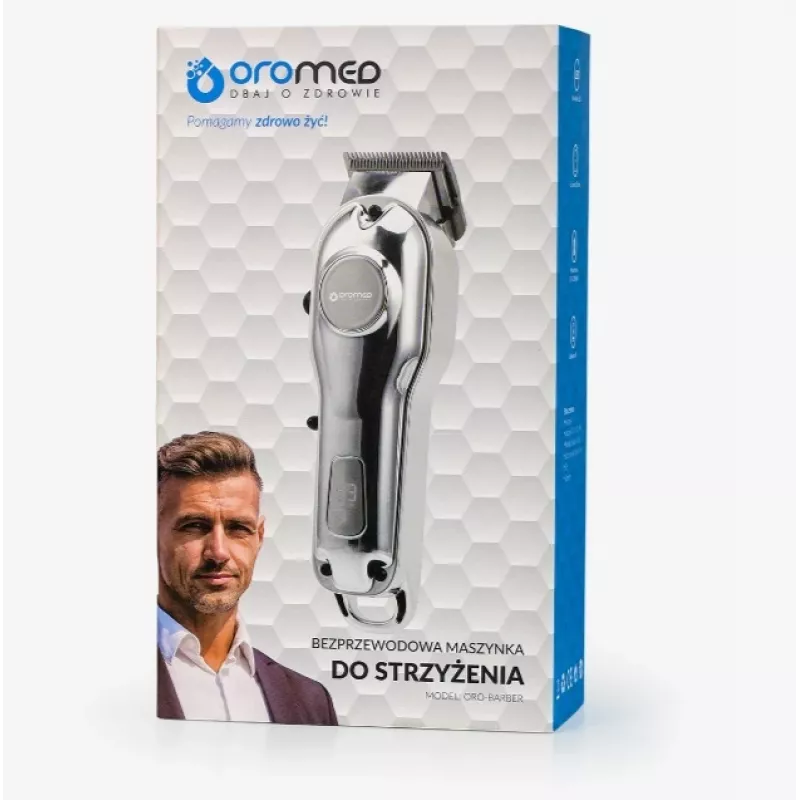Oromed Oro-Barber belaidis plaukų kirpimo mašinėlė, sidabrinė