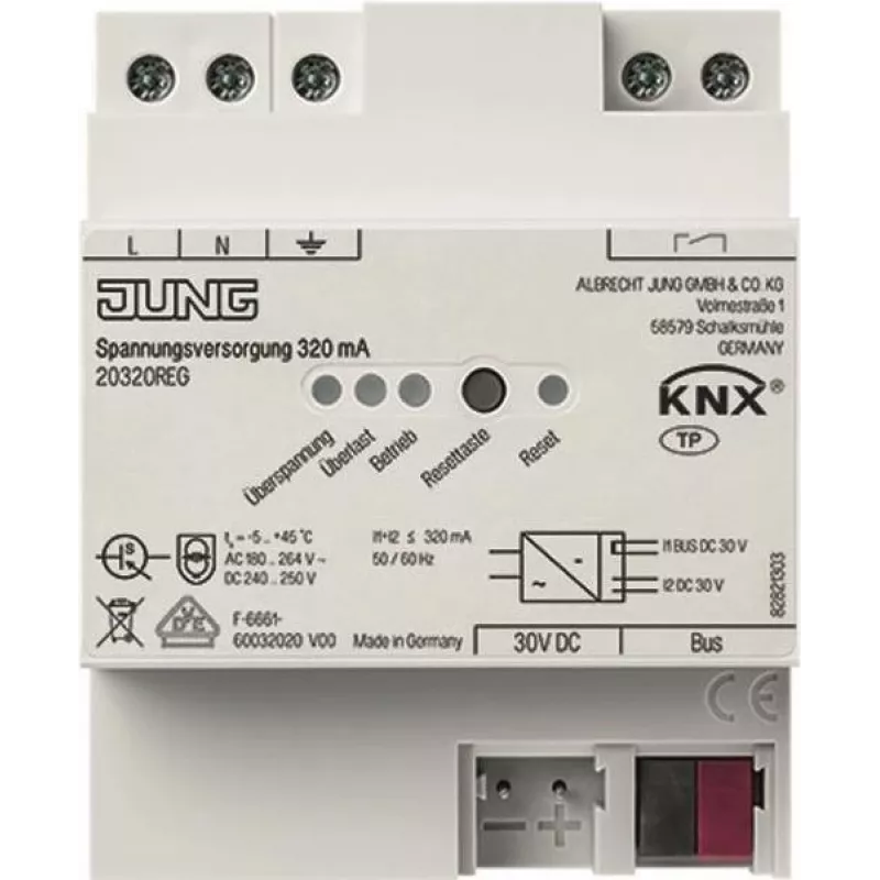 JUNG 20320 REG maitinimo šaltinis 320mA KNX 20320REG