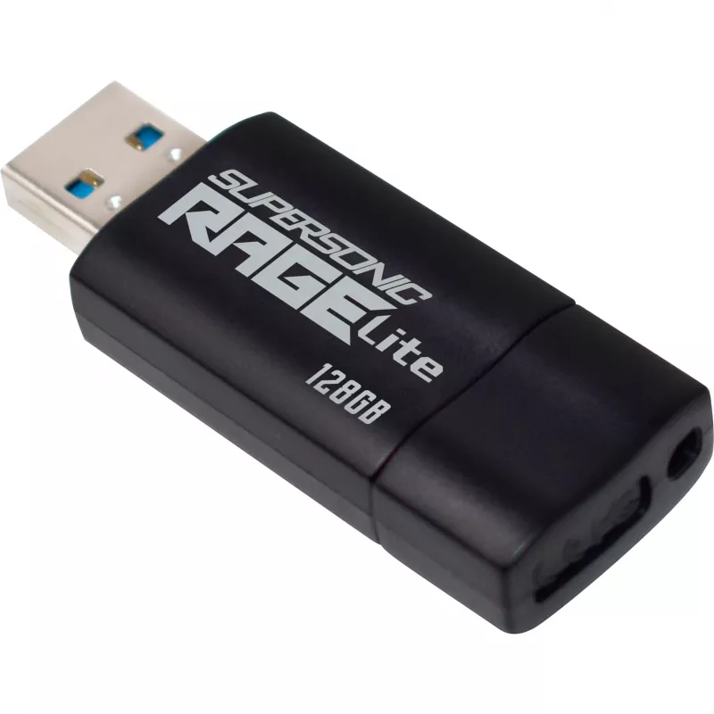 USB atmintinė PATRIOT Supersonic Rage Lite 128 GB USB Type-A 3.2 Gen 1, 180 MB/s, mėlyna/juoda