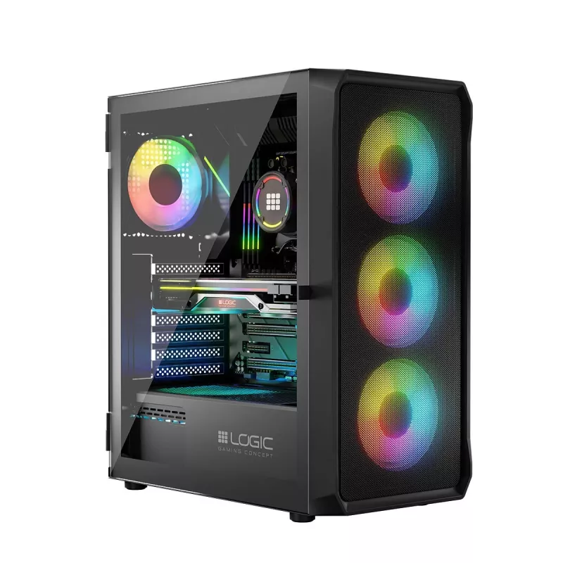 Kompiuterio korpusas Logic Concept Portos ARGB ATX juodas
