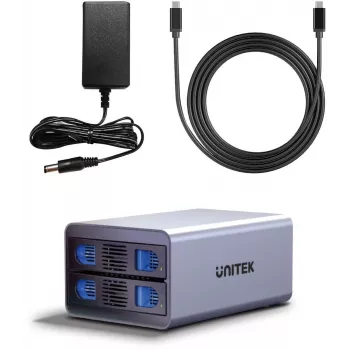 Išorinė SATA HDD/SSD dėžutė Unitek S1308A01-EU, skirta 2,5 colio ir 3,5 colio diskams, iki 40 TB