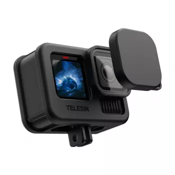 Apsauginis silikoninis dėklas ir objektyvo dangtelis, skirti „GoPro Hero 13 Juoda“, „Telesin“ (modelis SB9509)