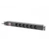 Stovo maitinimo skirstytuvas 19 colių LANBERG PDU-06F-0200-IEC-BK 1U 10A 6× Schuko 2 m