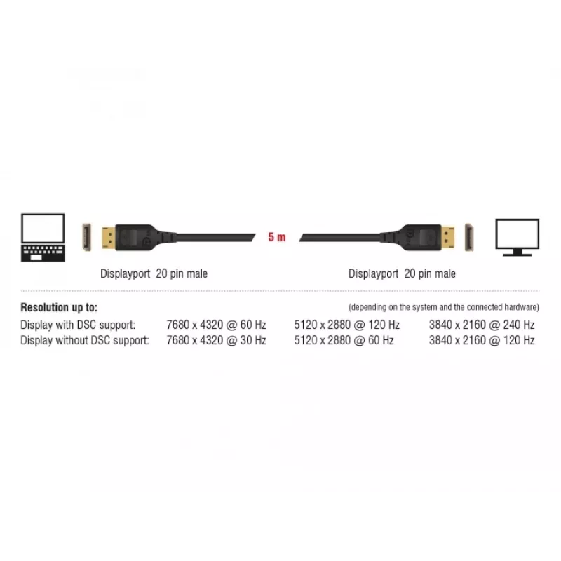 DisplayPort laidas DeLOCK 85658 1 m juodas