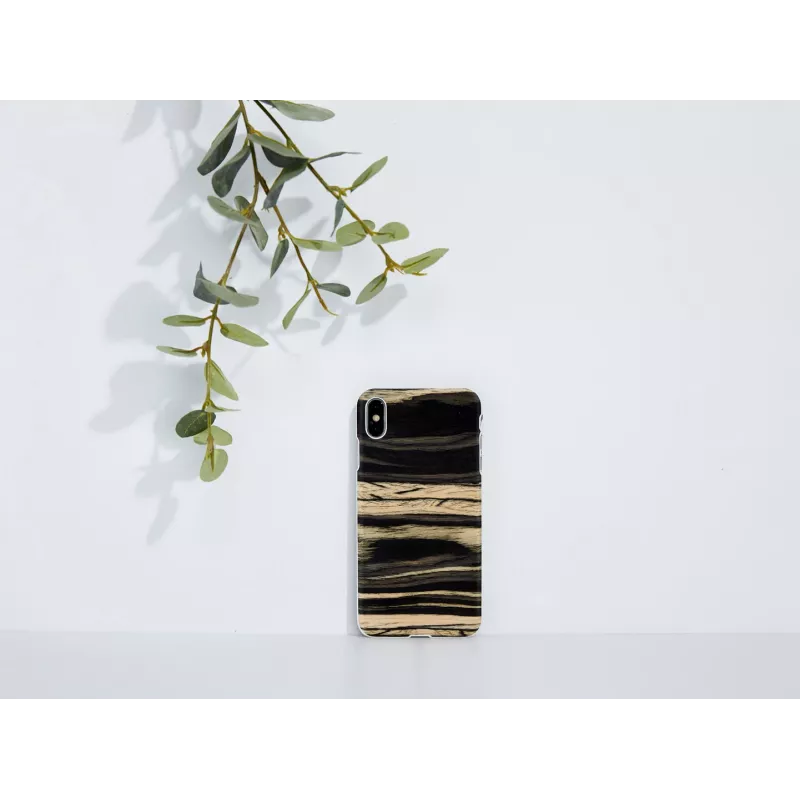 man and wood išmaniojo telefono dėklas, skirtas iPhone XS Max – baltosios juodmedžio apdailos