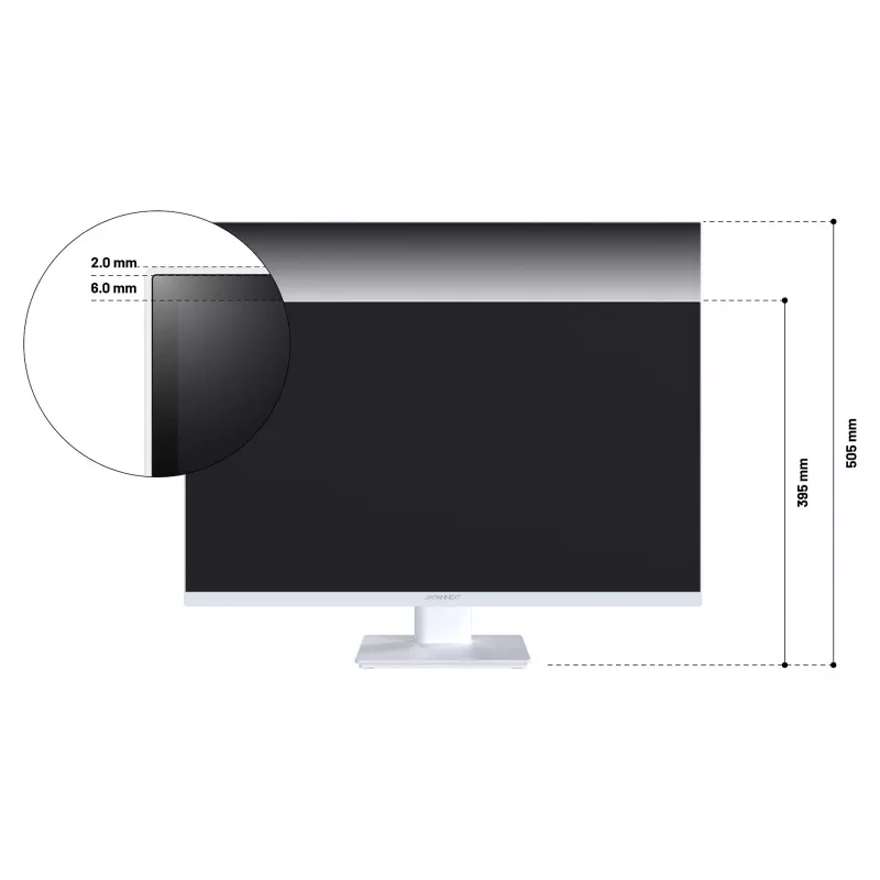 JAPANNEXT WQHD Monitorius 68,6 cm (27 inch) 2560x1440 pikselių, IPS skydelis, 8 ms, 75 Hz, AMD FreeSync, HDMI, DisplayPort (JN-IPS270WQHD75F-C65W-HSP-W)
