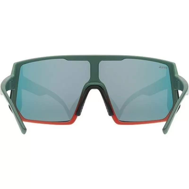 Daugiafunkciniai akiniai UVEX sportstyle 235 — Unisex, pusiau berėmiai, žalia/raudona
