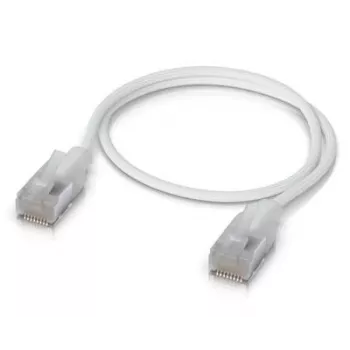 Tinklo kabelis Ubiquiti UACC-Cable-Patch-EL-C6A-0.3M-W RJ-45 Cat6a 0,3 m permatomas baltas