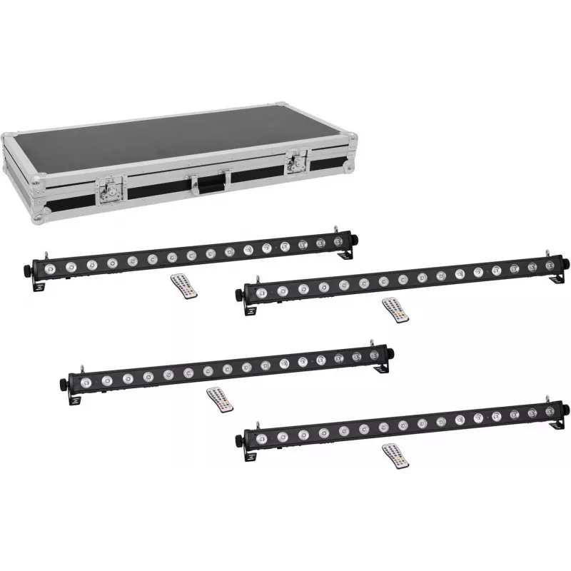 Apšvietimo įranga EUROLITE PIX-16 QCL 4x LED šviesos juostos su transportavimo dėklu