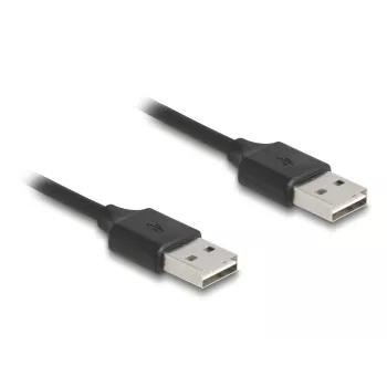 Suvyniota laido DELOCK EASY-USB 2.0 Type-A kištukas į Type-A kištuką 0,5 m – 0,8 m juodas