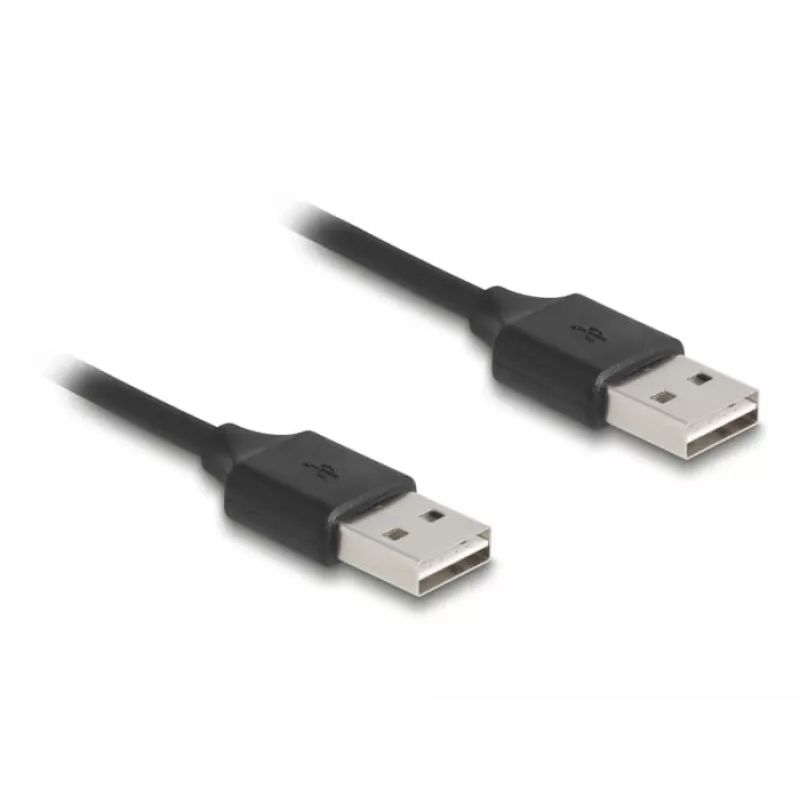 Suvyniota laido DELOCK EASY-USB 2.0 Type-A kištukas į Type-A kištuką 0,5 m – 0,8 m juodas