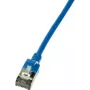LogiLink Ultraflex SlimLine - pataisomasis laidas - RJ-45 (V) į RJ-45 (V) - 1,5 m - 3,8 mm - ekranuotas PIMF - CAT 6a - ekranuotas, be halogenų, lietas - mėlynas, RAL 5015