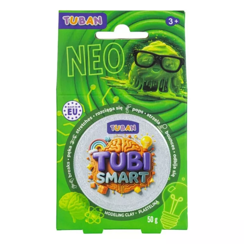 Modeliavimo molis TUBAN TUBI SMART NEO, žalias, 50 g — vaikiškas modeliavimo molis