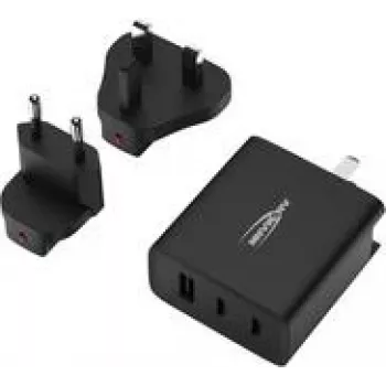 Ansmann USB-Charger Travel Charger TC315 / 3 A / 15,5 W / 3 Port USB Charger 15.5 W USB-A Socket Smart IC Juoda vidinis Area (1001-0178)