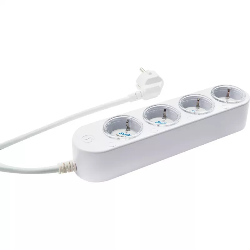 Išmanusis 12A „Shelly Power Strip 4 Gen4 Zigbee/Matter“ maitinimo lizdas