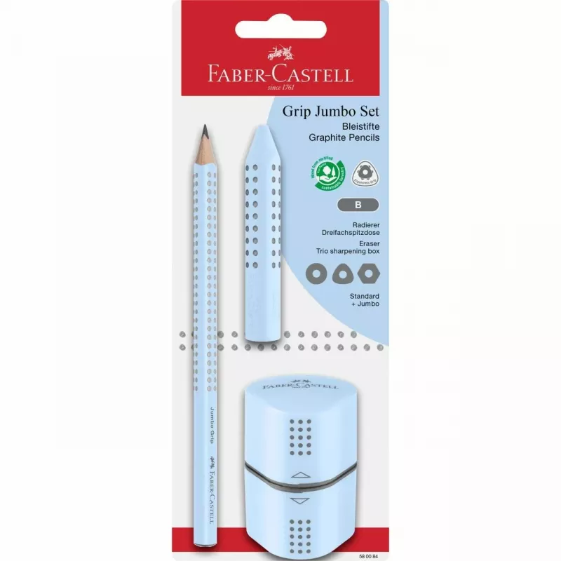Grafitinis pieštukas Faber-Castell 580084 B trikampis mėlynas