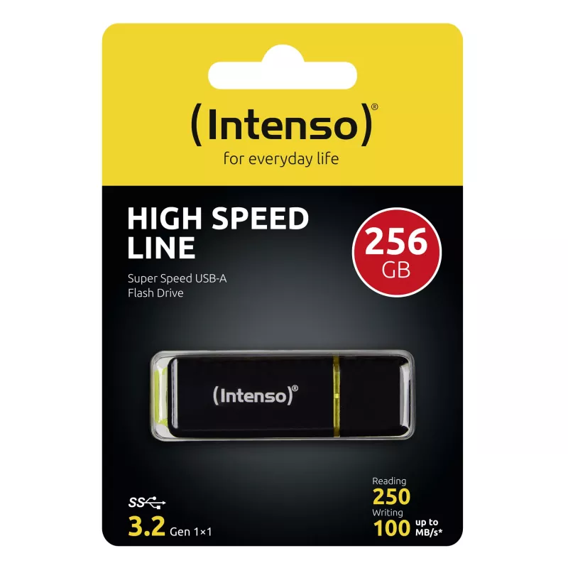 USB atmintukas Intenso 256 GB USB Type-A 3.2 Gen 1 juodas geltonas