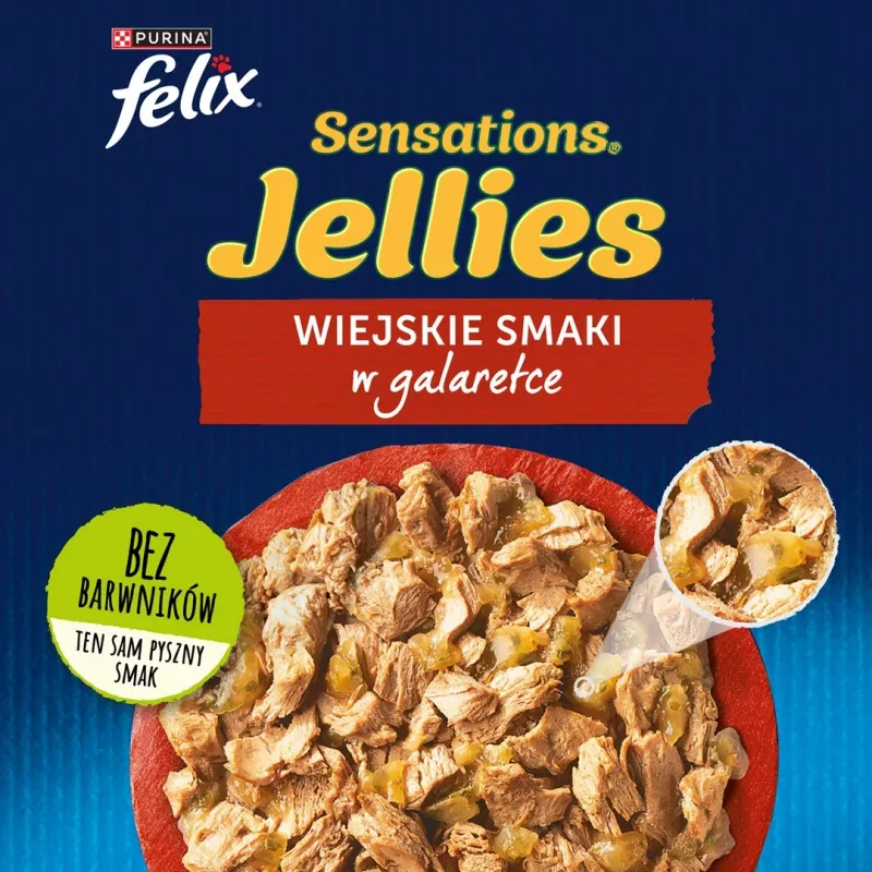 Purina Felix Sensations Mix šlapias kačių ėdalas, 12 x 85 g, kalakutiena, skumbrė, ėriena, silkė