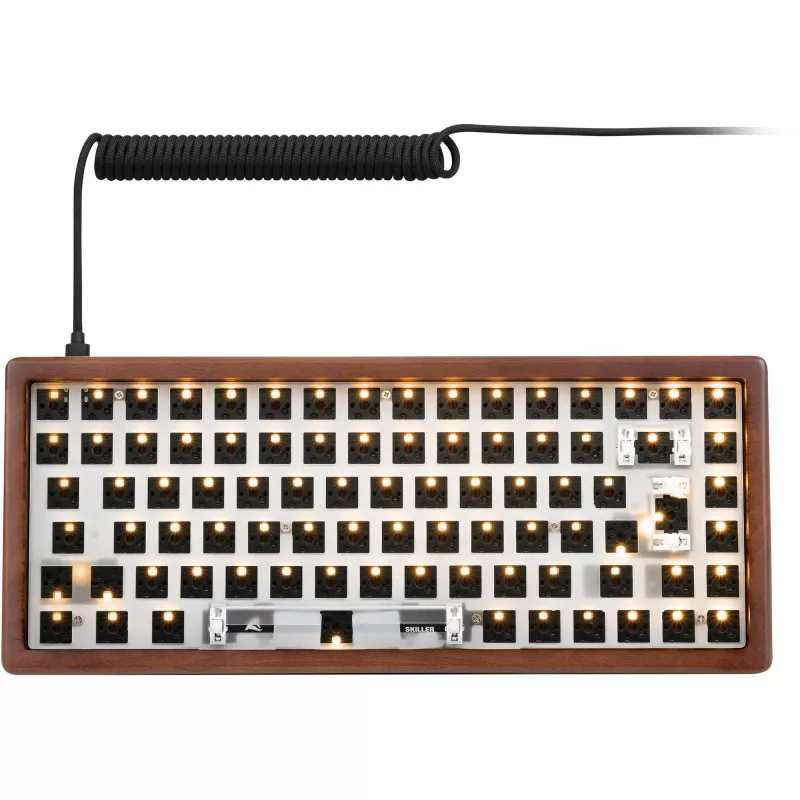 Barebone PC korpusas Sharkoon SKILLER SGK50 S3 Wood su ATX palaikymu ir RGB apšvietimu