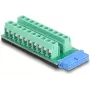 Kabelio keitiklio adapteris DELOCK 67191 — USB antraštės 19 kontaktų į 20 kontaktų gnybtų bloką, juoda/žalia