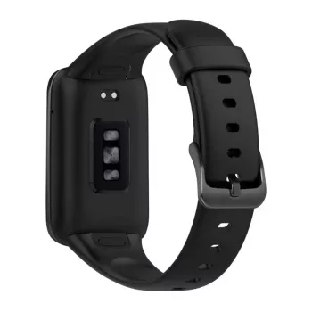 Silikoninis dirželis FIXED, skirtas Xiaomi Mi Smart Band 7 Pro — juodas, reguliuojamas, atsparus vandeniui