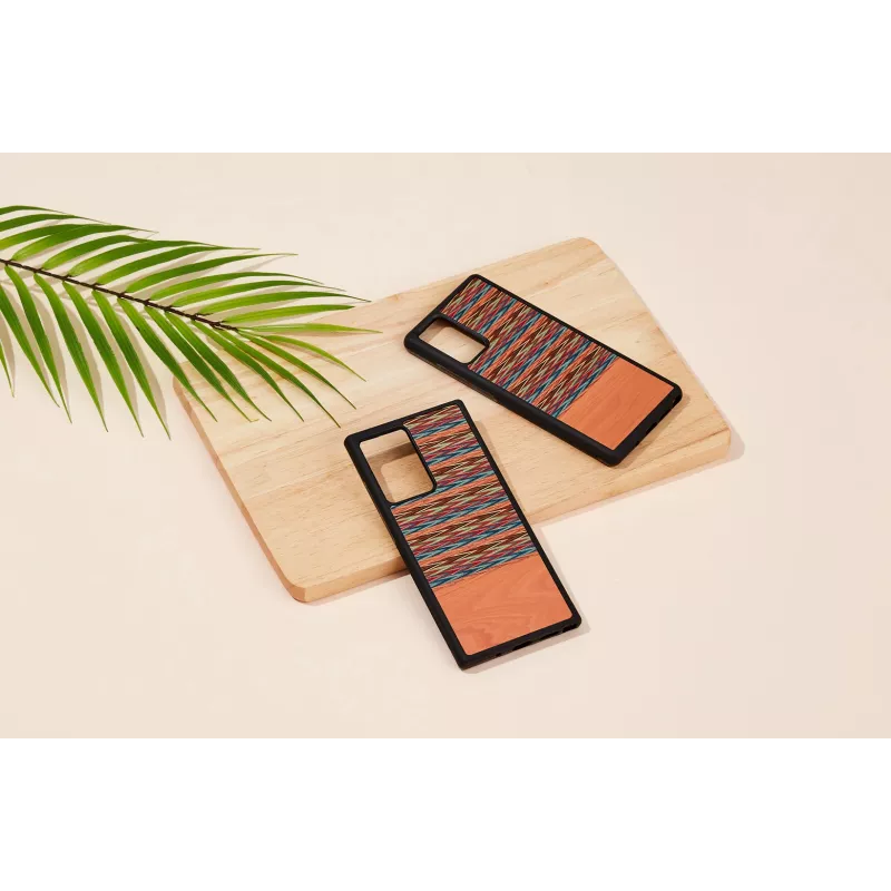 Išmaniojo telefono dėklas man and wood Galaxy Note 20 Ultra rudas langelis juodas