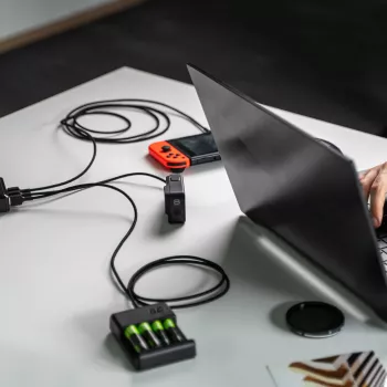 USB-C laidų rinkinys Green Cell GC Ray — USB A į USB C 3 ilgiai (30 cm, 120 cm, 200 cm), USB PD, 480 Mbps, 2,4 A, juoda