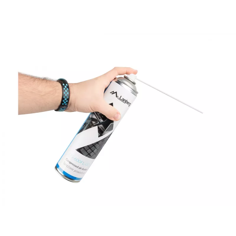 Suslėgto oro dulkių valytuvas LANBERG CG-600FL-001 — 600 ml, skirtas PC valymui, juoda/mėlyna/balta
