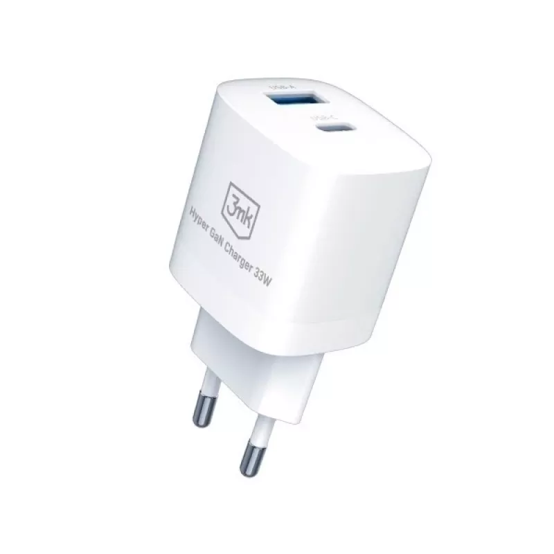 3MK įkroviklis 33W GaN PD 1xUSB-A+1xUSB-A, baltas