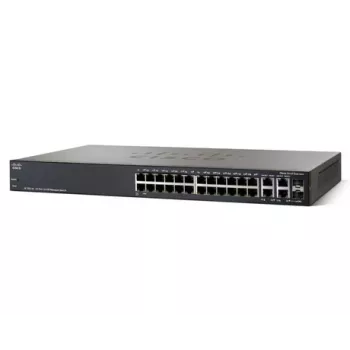 SF300-24 24 prievadų 10/100 valdomas jungiklis su Gigabit jungtimis