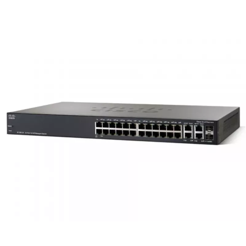 SF300-24 24 prievadų 10/100 valdomas jungiklis su Gigabit jungtimis