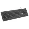 Manhattan Gaming USB klaviatūra, žemos jėgos klavišų leidimas, 12 daugialypės terpės klavišų, vaivorykštės LED apšvietimas, USB-A, juoda, mažmeninė pakuotė (vokiškas išdėstymas)