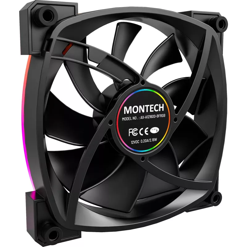 MONTECH AX120 120mm ARGB 3 vnt. korpuso ventiliatorių rinkinys - juoda