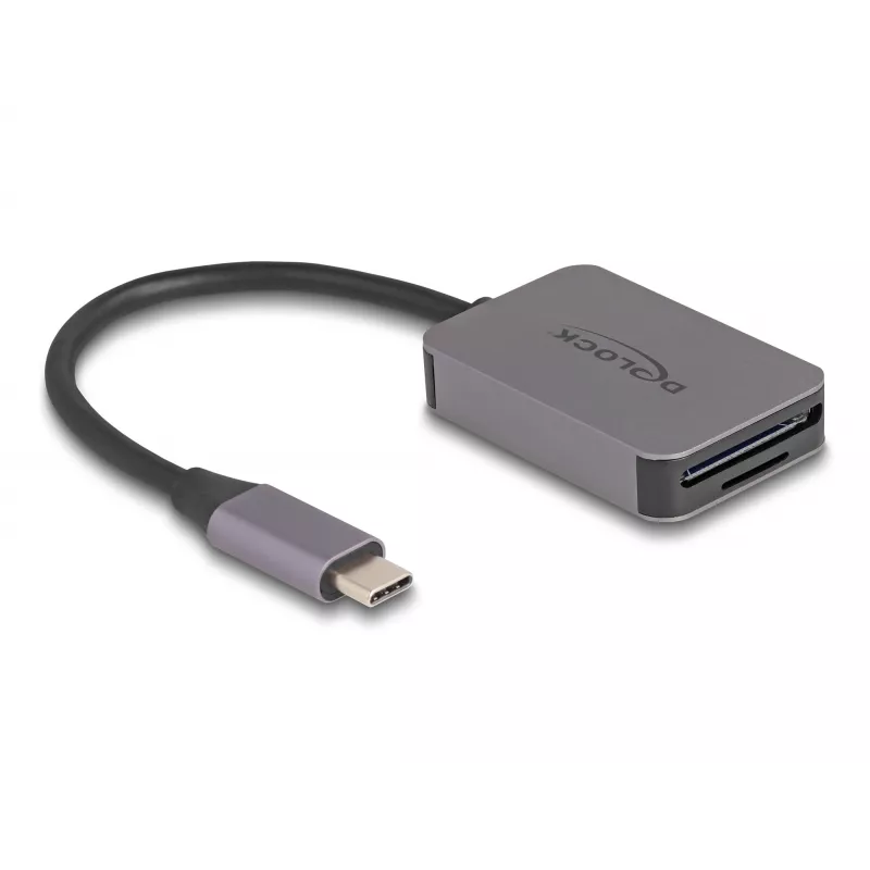 DELOCK USB Type-C kortelių skaitytuvas aliuminis SD Micro SD 5000 Mbit/s