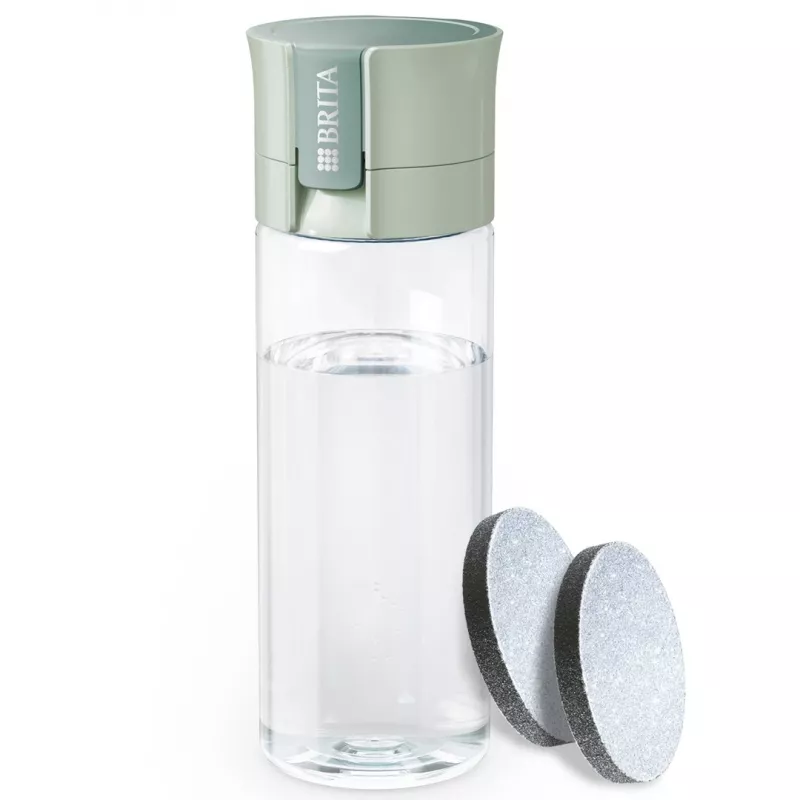 Daugkartinio naudojimo vandens butelis BRITA Fill&Go Vital 600 ml su integruotu MicroDisc filtru, žalias
