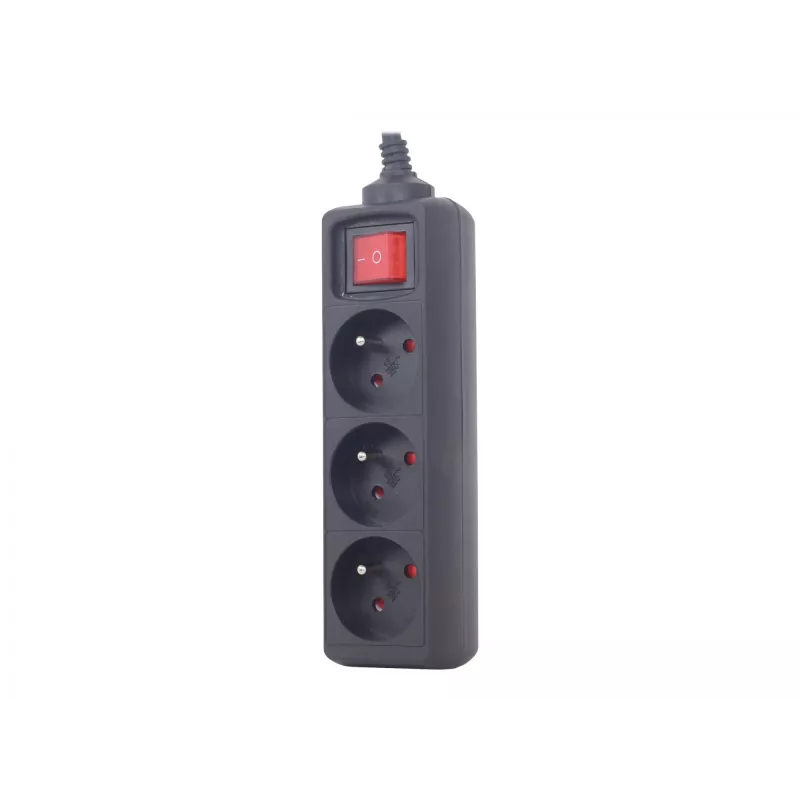 Gembird EG-PSU3F-01 apsauginis filtras nuo viršįtampių, juodas, 3 AC lizdai, 230 V, 0,6 m