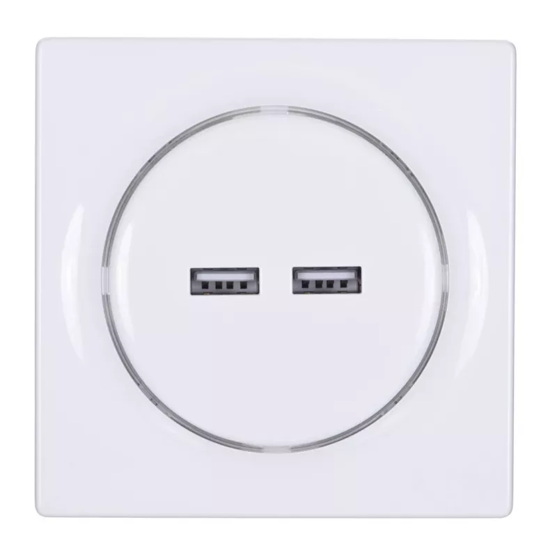 Fibaro Walli N kištukinis lizdas 2x USB baltas