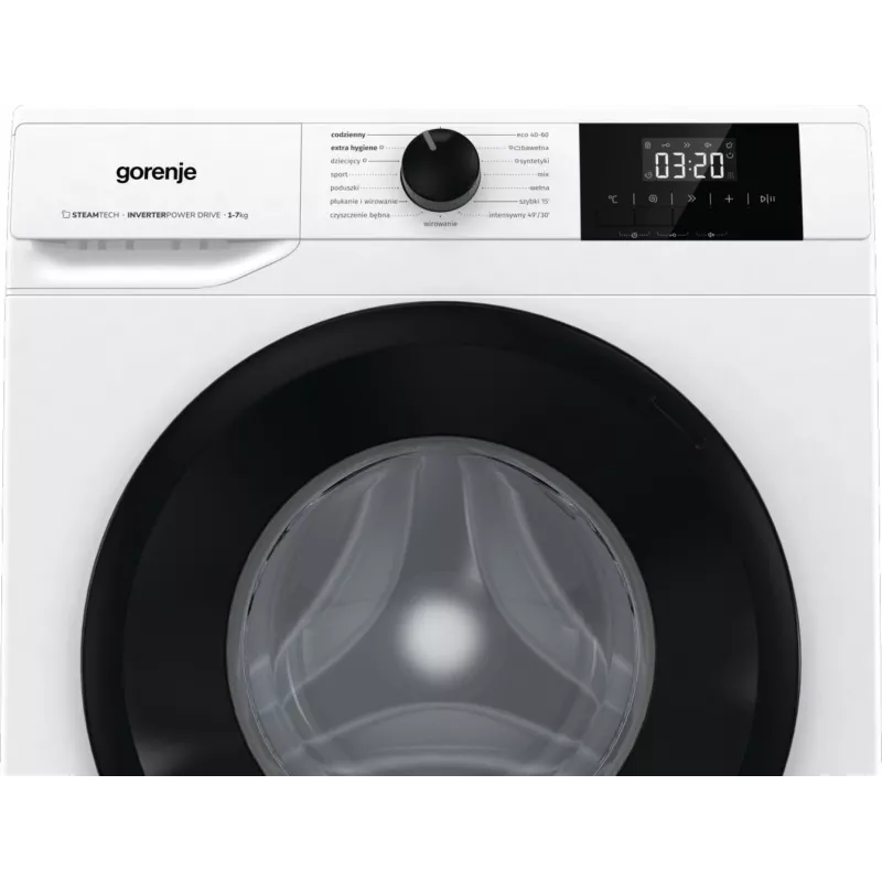 Atskirai stovinti skalbimo mašina Gorenje W3NGPI72SBS, 7 kg, 1200 aps./min., inverterinis variklis, garų funkcija, 15 programų, balta