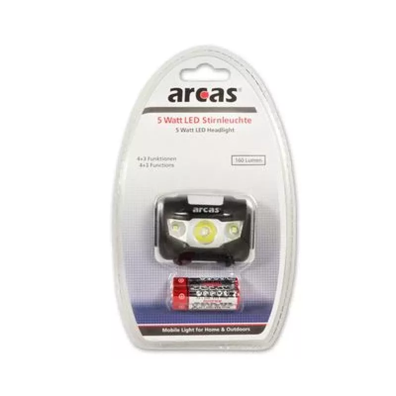 Arcas | Priekinis žibintas | ARC5 | 1 LED+2 prožektoriaus LED | 5 W | 160 lm | 4+3 apšvietimo funkcijos