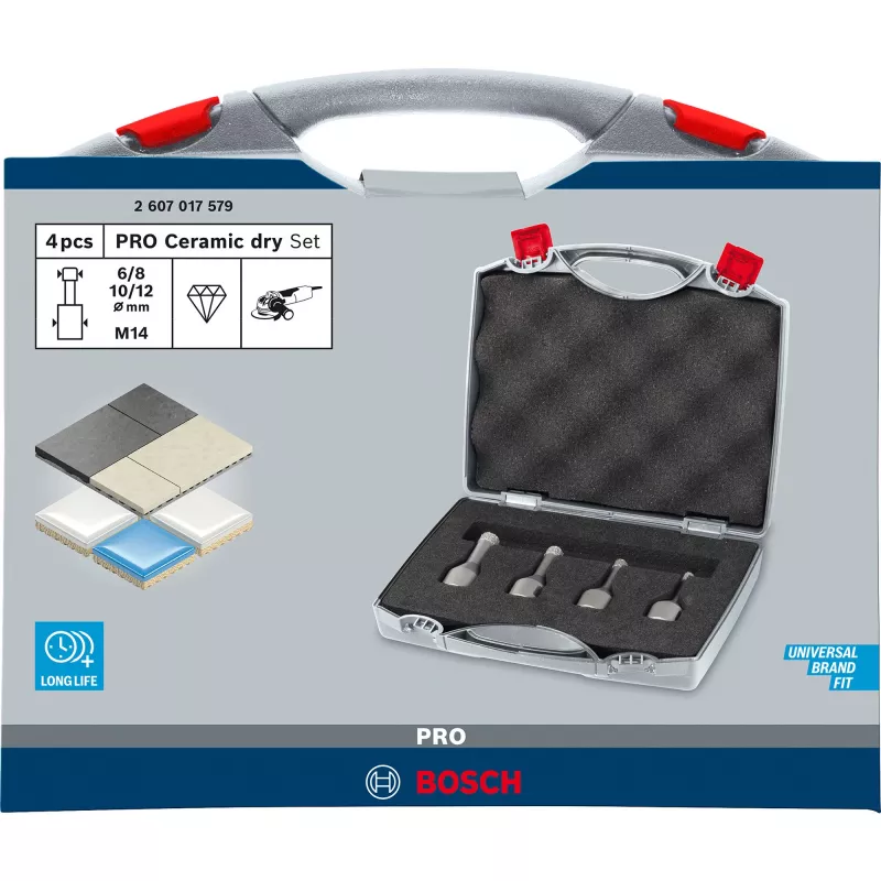 Bosch HSS Twist Drill Bits Cobalt Sets, pjaustytuvas, kieta keramika, plytelės, 1,2 cm, Bosch, sidabrinis, 4 vnt.