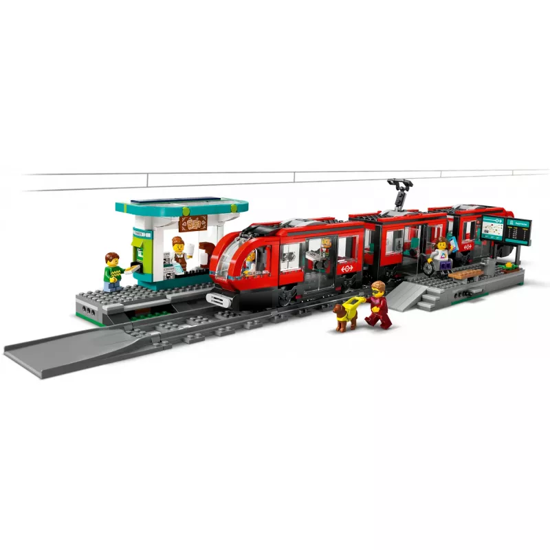 LEGO City miesto tramvajaus ir stoties vaidmenų žaidimo statybų rinkinys vaikams su žaisliniu tramvajumi, dovana berniukams ir mergaitėms nuo 7 metų, kurie mėgsta transporto priemones