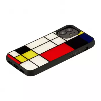 Apsauginis dėklas iKins, skirtas Apple iPhone 12 mini — juodas Mondrian dizainas