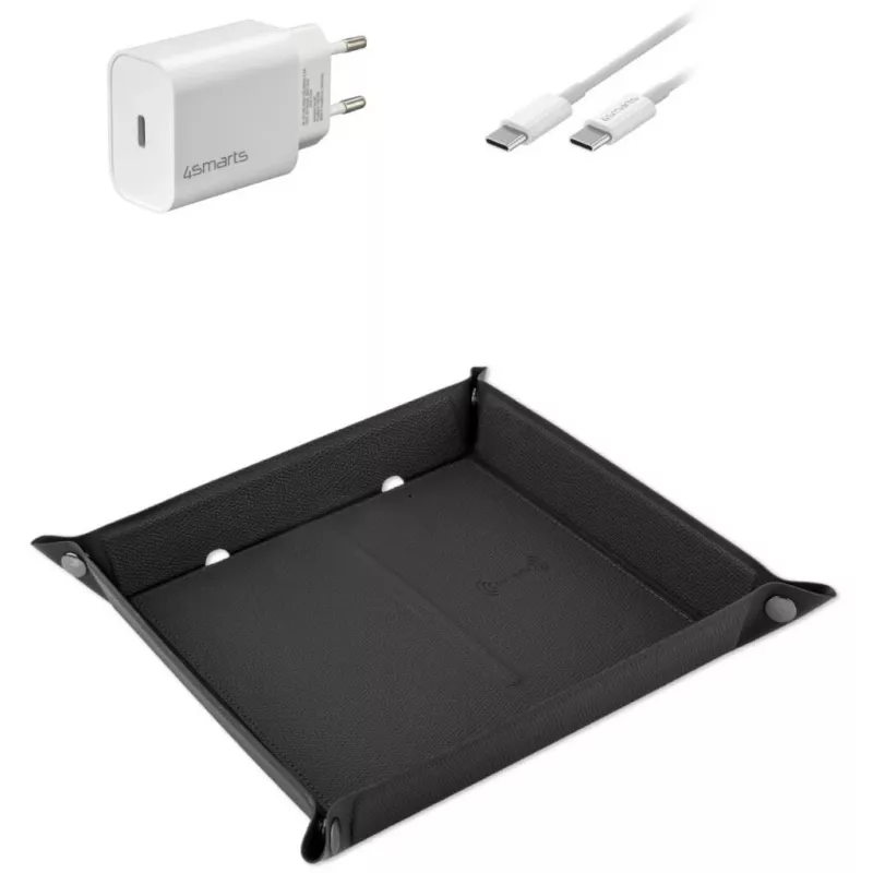 Belaidis įkrovimo padėklas, rinkinys 4smarts Smart Tray Charging Set 541637 — juodas
