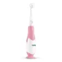 Elektrinis dantų šepetėlis vaikams neno Denti Pink — vibruojantis, minkšti šereliai, AAA baterija, 2 min. laikmatis