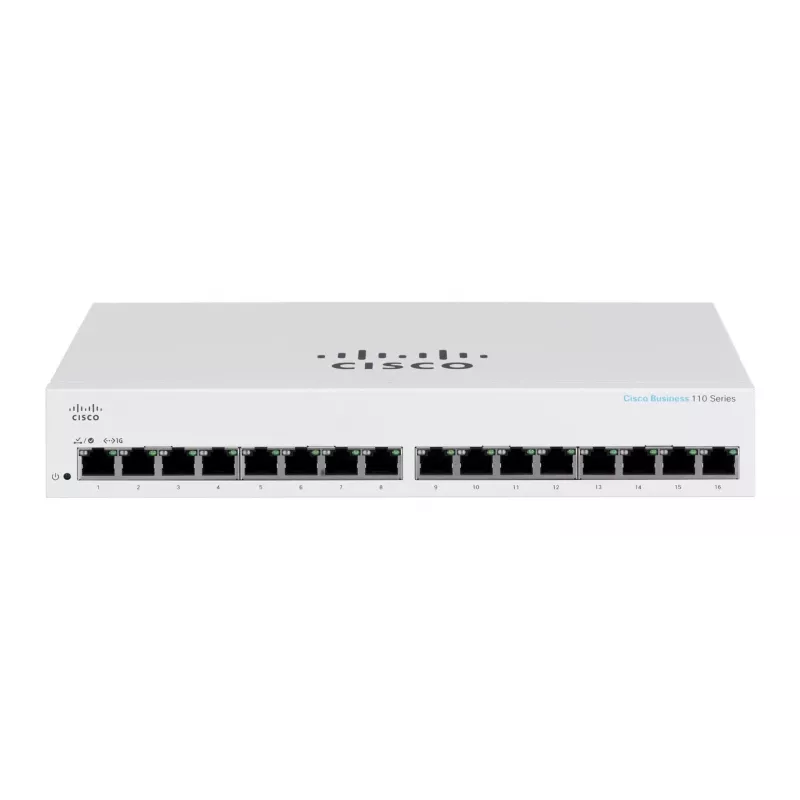 Switch, Cisco CBS110 nevaldomas L2 Gigabit Ethernet 16x RJ-45 (10/100/1000), 1U, 32 Gbps