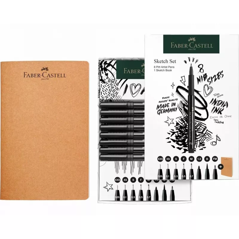 Faber-Castell 267102 kapiliarinis rašiklis Multi Juoda 8 vnt. apvalus antgalis