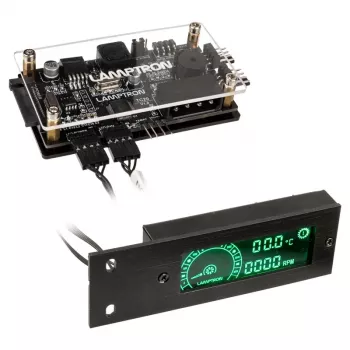 Lamptron TC20 PCI ventiliatorių ir RGB LED valdiklis, juodas — PCI lizde montuojamas ventiliatorių / LED šakotuvas