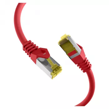 EFB-Elektronik RJ45 komutacinis kabelis Cat.6A S/FTP LSZH Cat.7 neapdorotas kabelis raudonas 0,15 m