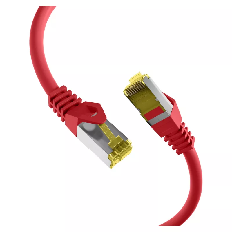 EFB-Elektronik RJ45 komutacinis kabelis Cat.6A S/FTP LSZH Cat.7 neapdorotas kabelis raudonas 0,15 m