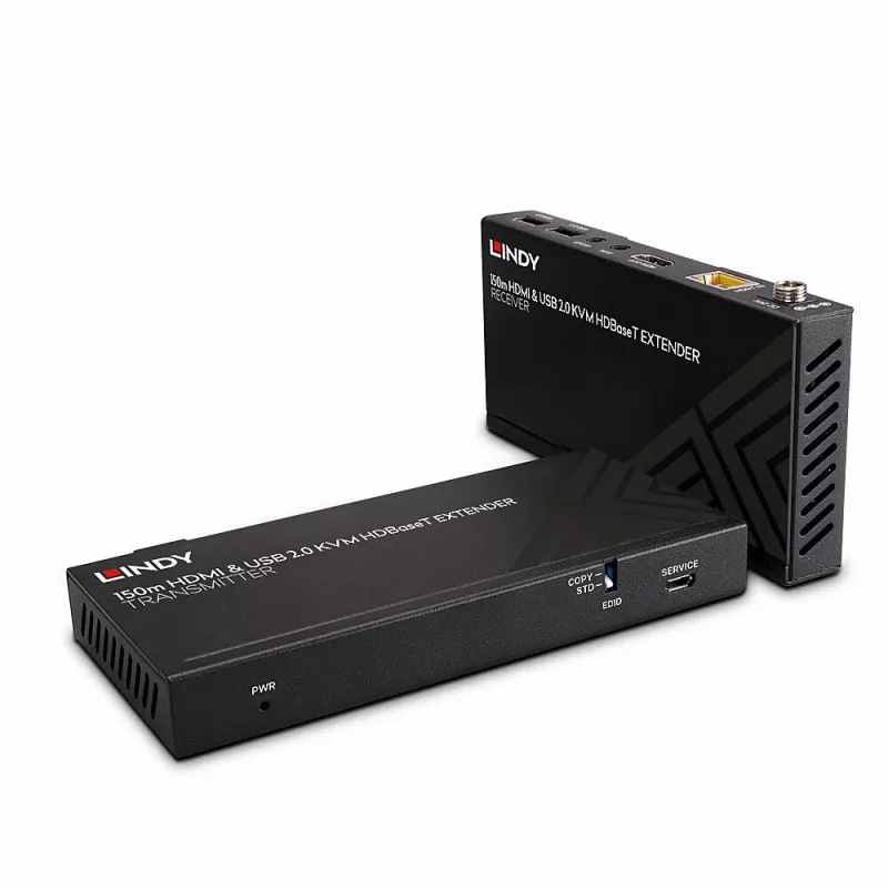 Lindy 150 m Cat.6 HDMI 4K60, USB 2.0 ir IR HDBaseT KVM prailgintuvas